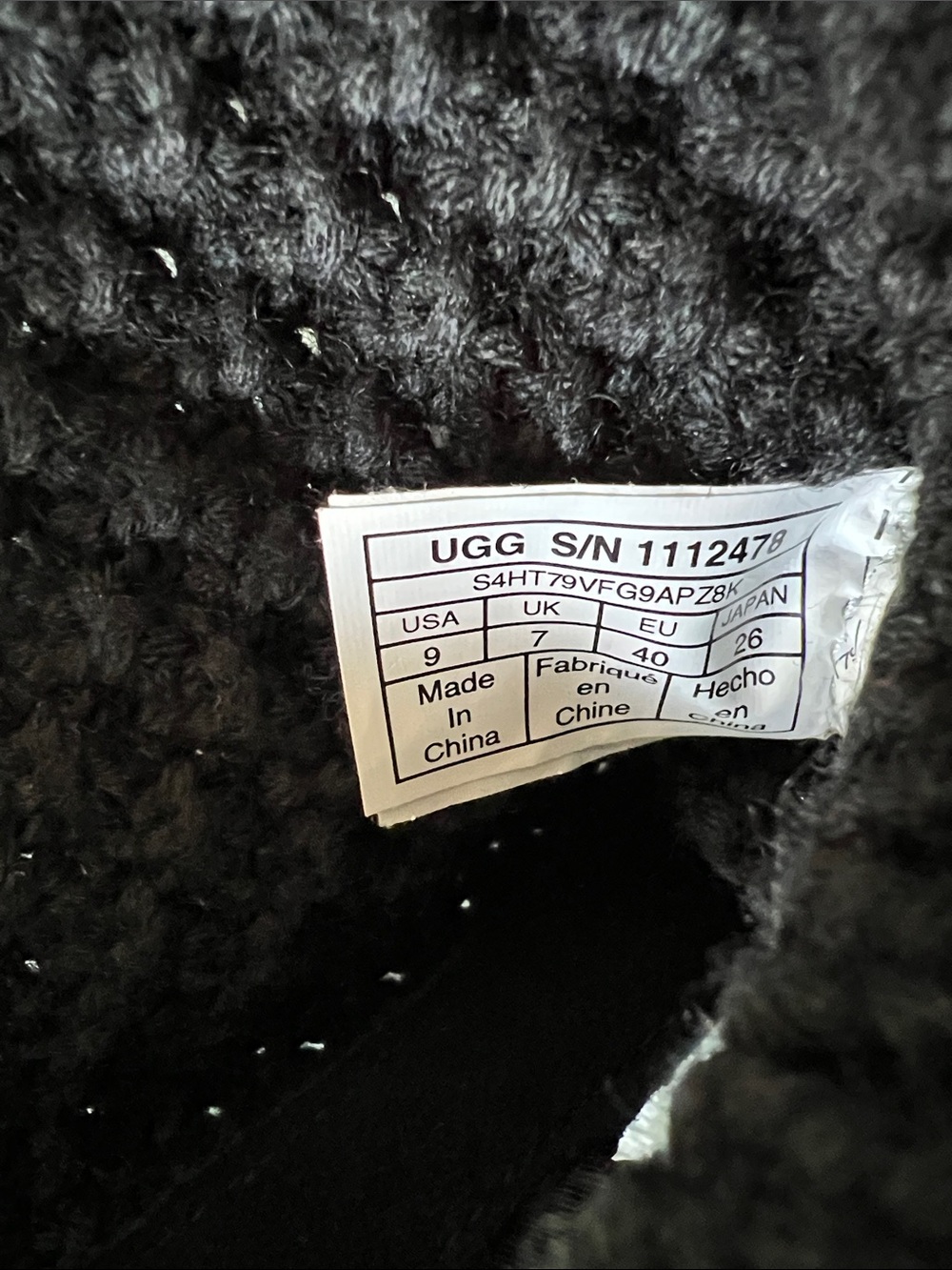 UGG Classic Solene Tall Knit Boots Black Size 9 Like New - Picture 6 of 7